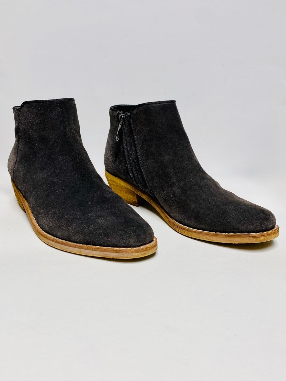 Sam Edelman Mercer Suede Ankle Boots Side Zip Brown Taupe Size 8M